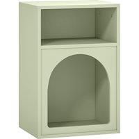 HOMCOM Bedside Table with 2 Open Compartments - Light Green