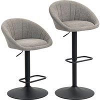 HOMCOM Set of Two Relaxed Tub Bar Stools - Grey