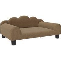 PawHut Elevated Dog Sofa Bed, Breathable Pet Sofa with Backrest and Armrest for Small Dogs, Brown