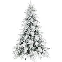 HOMCOM 7ft Super Flocked Christmas Tree - Green/White