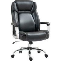 HOMCOM 227kg 500LBS Ergonomic Office Chair, Heavy Duty Faux Leather Desk Chair with Tilt Function, Adjustable Height for Home Study, Black