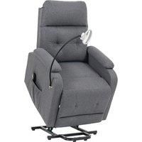 HOMCOM Electric Rise/Recline Armchair, with Reading Light - Grey