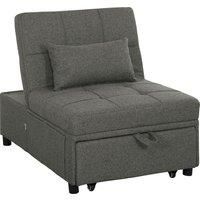 HOMCOM Four-In-One Single Sleeper Chair - Dark Grey