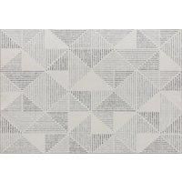 HOMCOM Modern Area Rug, Geometric Pattern Non-Slip Washable Rug, Soft Floor Carpet for Living Room, Bedroom, Dining Room, Home Office, 170 x 120 cm, Grey