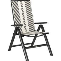Outsunny Rattan Reclining Garden Chairs - Black