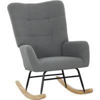 HOMCOM Teddy Fleece Rocking Chair - Grey