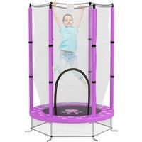 AIYAPLAY 4.6FT Toddler Trampoline w/ Safety Enclosure Net, for Indoor Outdoor Use, Ages 3-6 Years, Octopus Pattern - Purple