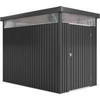 Outsunny 5.3 x 8.5ft Galvanised Steel Garden Shed, Metal Shed with Roof Windows, Leakage Holes and Lockable Wide Door for Outdoor Patio Tool Storage