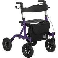 Rollator Walker with Seat, Back, Bag, All-terrain 4 Wheel Walker for Seniors