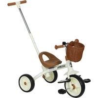AIYAPLAY 2-In-1 Toddler Trike for 2-5 Years Old, 3 Wheel Bike with Adjustable Parent Handle, Basket for Boys and Girls, White
