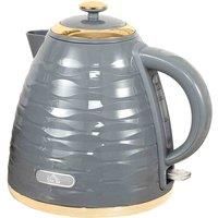HOMCOM Electric Kettle, 1.7L, Fast Boil, 3kW Cordless Water Kettle with Removable Washable Anti-scale Filter, Auto Shut-off, 360° Swivel, BPA Free, Grey Water Ripple Texture