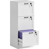 HOMCOM 3-Drawer Filing Cabinet with Lock - White
