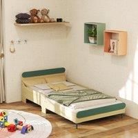 AIYAPLAY Toddler Bed with Safety Rail for Ages 3-10 Years, 195 x 103 x 60.5cm, Green Aosom UK