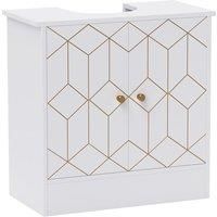 HOMCOM Under Sink Bathroom Cabinet, Under Sink Cabinet with Adjustable Shelf and Open Compartment for Basin with or without Pedestal, 60 x 30 x 60cm, White