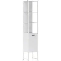 HOMCOM Tall Bathroom Cabinet with Open Shelves and Adjustable Shelf - White