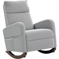 HOMCOM Corduroy Rocking Armchair - Grey