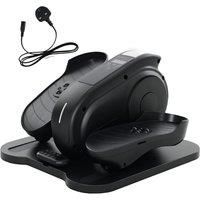 SPORTNOW Under Desk Elliptical Machine, Seated Pedal Exerciser, Mini Elliptical Trainer with LCD Monitor, Remote Control and 10 Adjustable Speed, Quiet & Portable for Seniors, Black