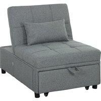 Convertible Chair Bed with Pockets, Pull Out Sleeper Chair