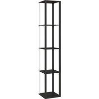 HOMCOM RGB LED Floor Lamp with Shelves, Modern Dimmable Standing Lamp with Remote Control, Adjustable Brightness & Speed for Living Room, Bedroom, Office, Black