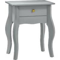 HOMCOM French Style Side Table with Drawer - Grey