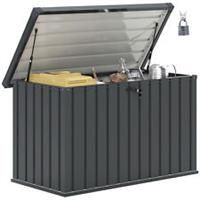Outsunny 400L Waterproof Metal Outdoor Storage Box with Lock and Keys