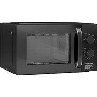 HOMCOM 23L 800W Microwave Oven, Solo Manual Microwave with 5 Power Levels, Defrost, 60 Minutes Timer, Clock, Easy Clean, Small Black Microwave