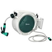 Outsunny Retractable Hose Reel Wall Mounted with Lock, Auto Rewind, Grey