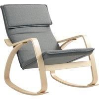 Comfortable Relax Rocking Chair, Lounge Chair Recliner with Headrest, Grey