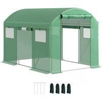 Outsunny 9.8 x 6.6ft Walk-In Polytunnel Greenhouse - Green