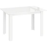 HOMCOM Extendable Dining Table, 120-160 x 70cm Rectangular Kitchen Table for Small Spaces, Seats 4-6 People, High Gloss White
