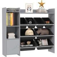 Toy Storage Unit with 8 Removable Bins, Storage Shelves, Cabinet, for Playroom