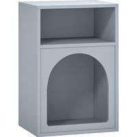 HOMCOM Bedside Table with 2 Open Compartments - Grey