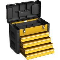 HOMCOM 4 Drawers Large Toolbox - Yellow