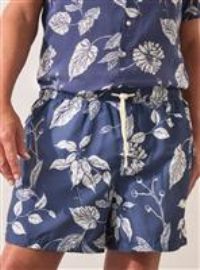 UNION WORKS Navy Leaf Printed Swim Shorts XXL