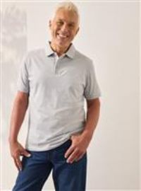 UNION WORKS Light Grey Tipped Jersey Polo Shirt XL