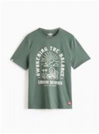 UNION WORKS Green Wave Graphic Crew T-Shirt M