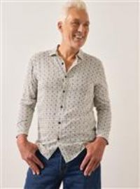UNION WORKS Cream Geo Printed Shirt XL