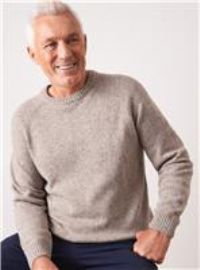 UNION WORKS Oatmeal Neppy Knitted Crew Jumper S