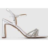 Office Honey Glitzy Strappy Heels - Silver