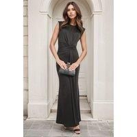 Nadia Sleeveless Gathered Maxi Dress With Drape