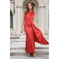 Nadia Sleeveless Gathered Maxi Dress With Drape