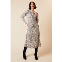 Womens Snake Keyhole Midi Dress
