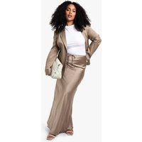 Womens Plus Satin Drawcord Maxi Skirt