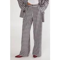Gingham Tailored Wide Leg Pant