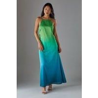 Petite Ombre Strappy Satin Maxi Sundress