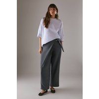 Warehouse Grey Wide Leg Trousers Womens Casual Trousers