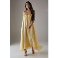Petite Rose Organza Strappy Frill Midi Sundress