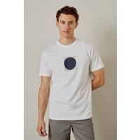 Mens White Eclipse Print T-Shirt - S