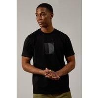 Mens Black Eclipse Print T-Shirt - M