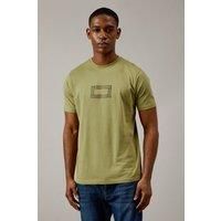 Mens Khaki Frame Print T-Shirt - L